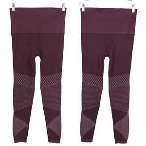 SPANX Look At Me Now Seamless Moto Red Wine colored Leggings size‎ 1X